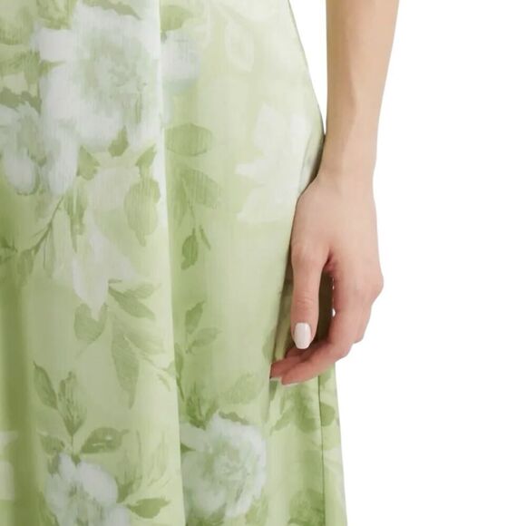 Wayf Mella Floral Cocktail Maxi Dress Satin Feel “Celery Bouquet” NWD US M - Picture 5 of 13